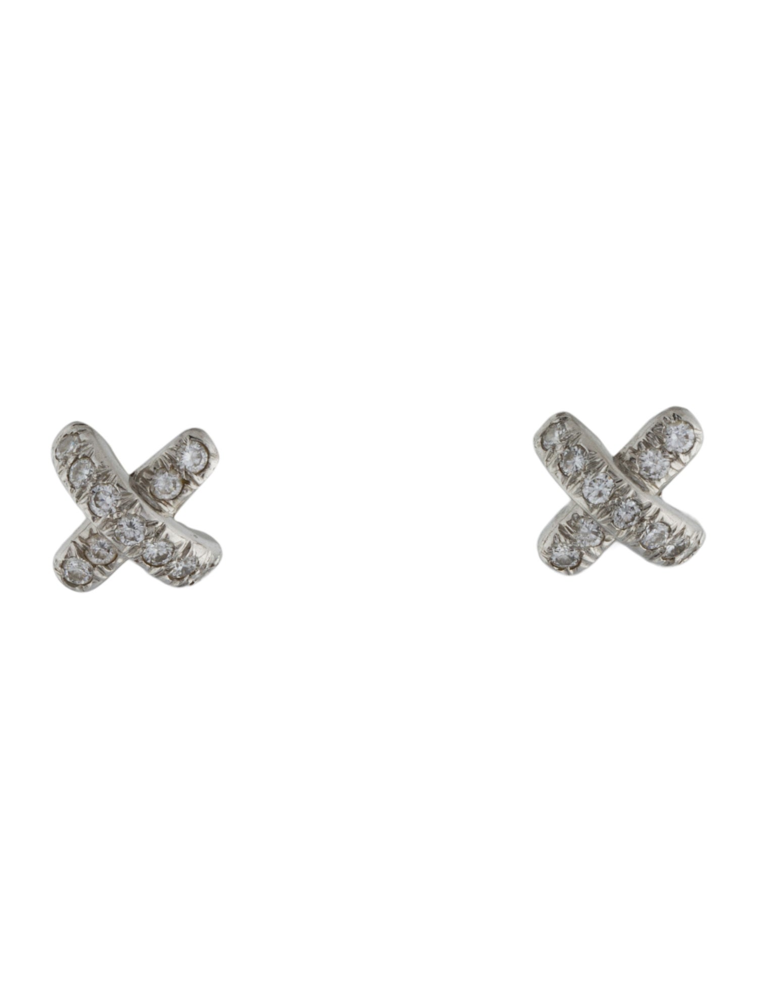 Tiffany & Co. Platinum Diamond X Stud Earrings