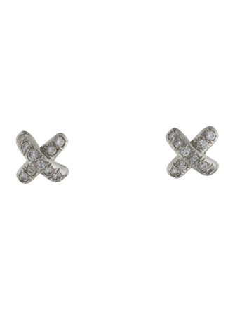 Tiffany & Co. Platinum Diamond X Stud Earrings