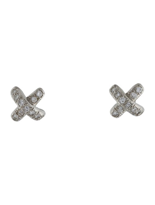 Tiffany & Co. Platinum Diamond X Stud Earrings