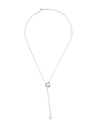 Tiffany & Co. Pearl Open Heart Lariat Necklace