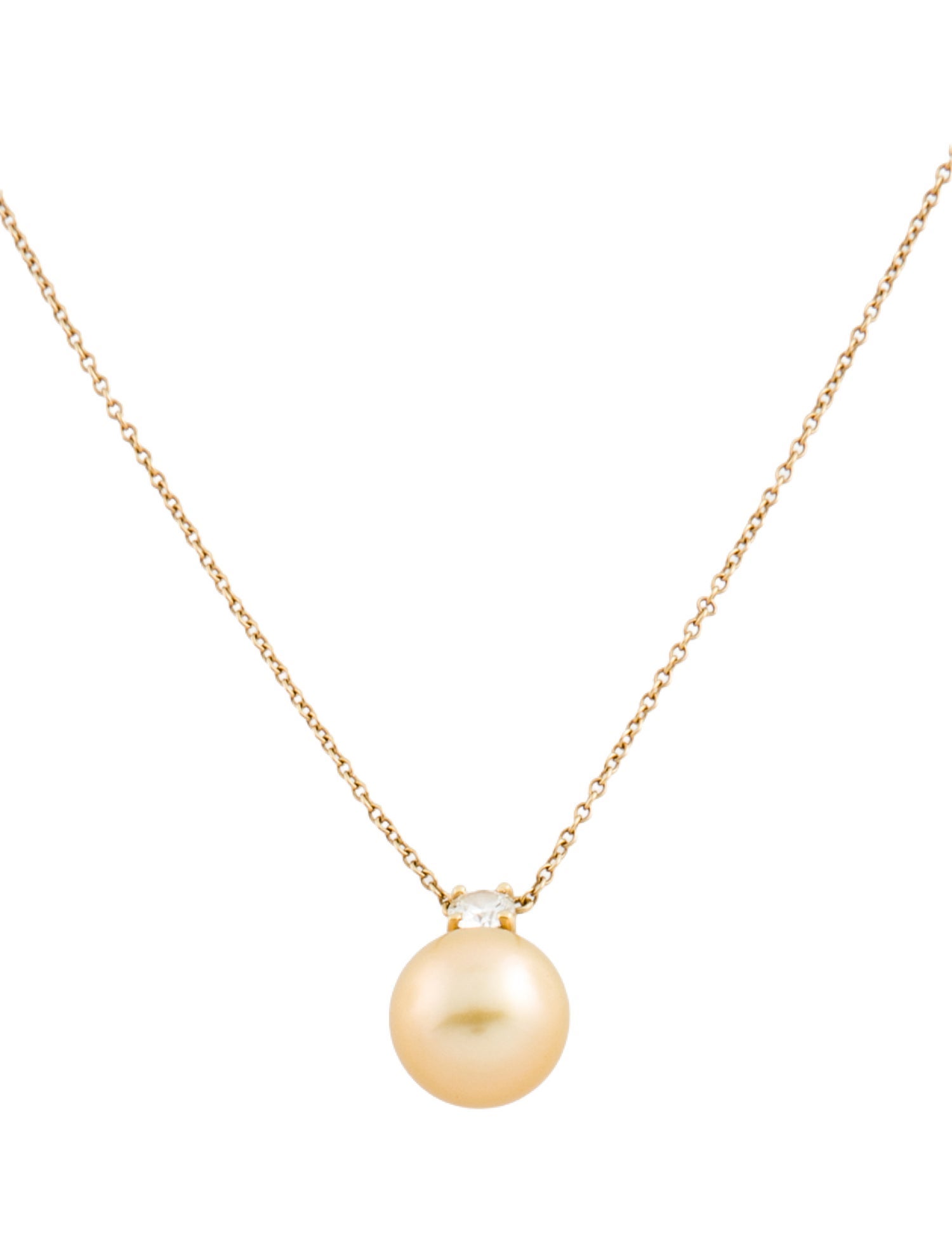 Tiffany & Co. 18K South Sea Pearl & Diamond Pendant Necklace