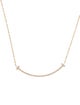 Tiffany & Co. 18K Diamond T Smile Small Pendant Necklace