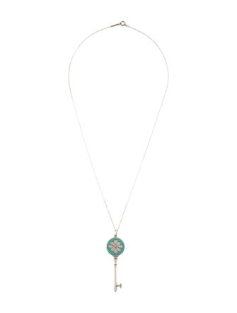 Tiffany & Co. Enamel Key Pendant Necklace