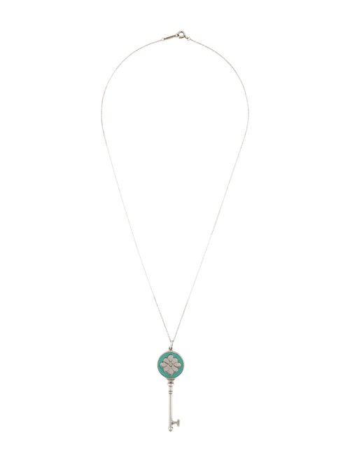 Tiffany & Co. Enamel Key Pendant Necklace
