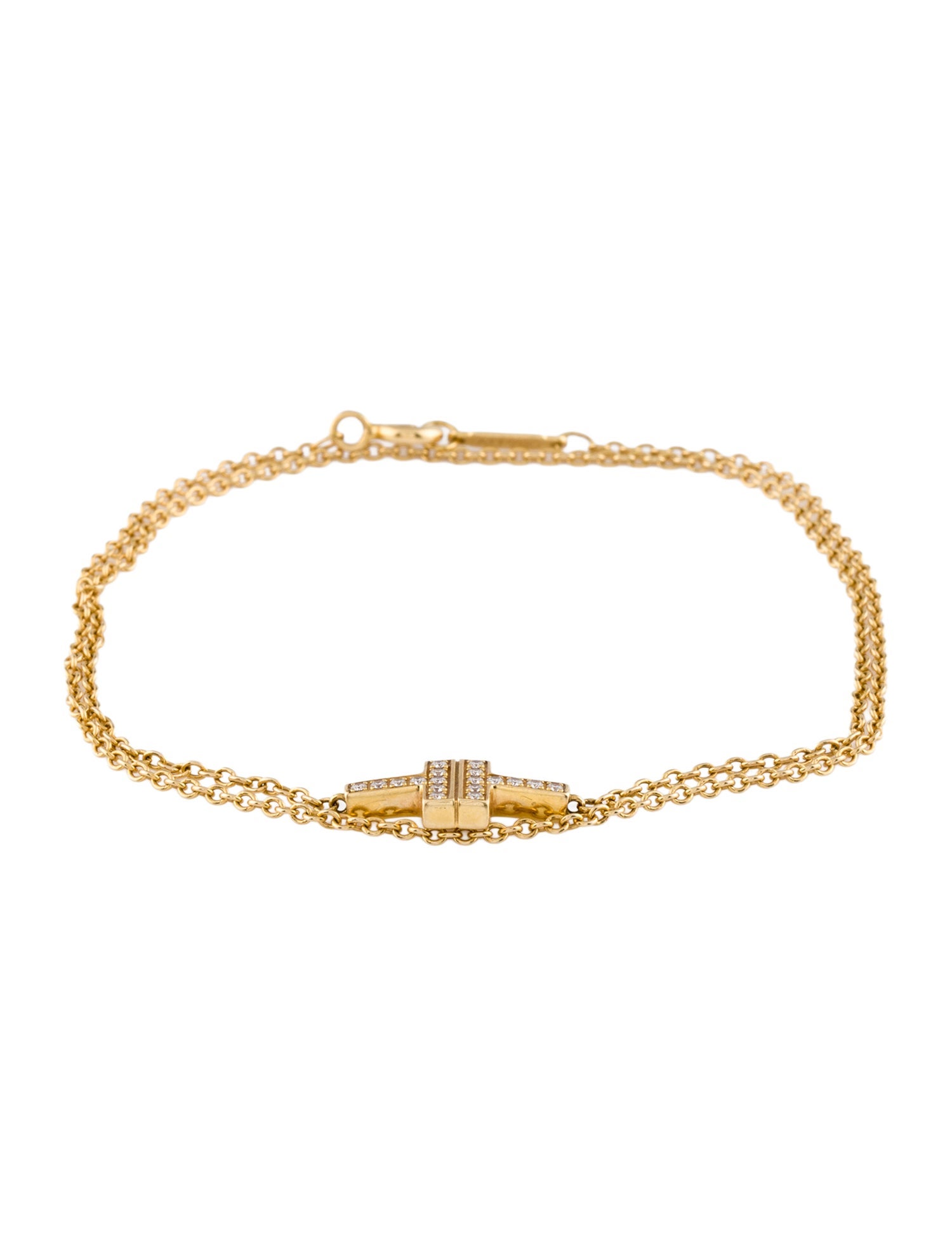 Tiffany & Co. 18K Diamond Double Chain Bracelet