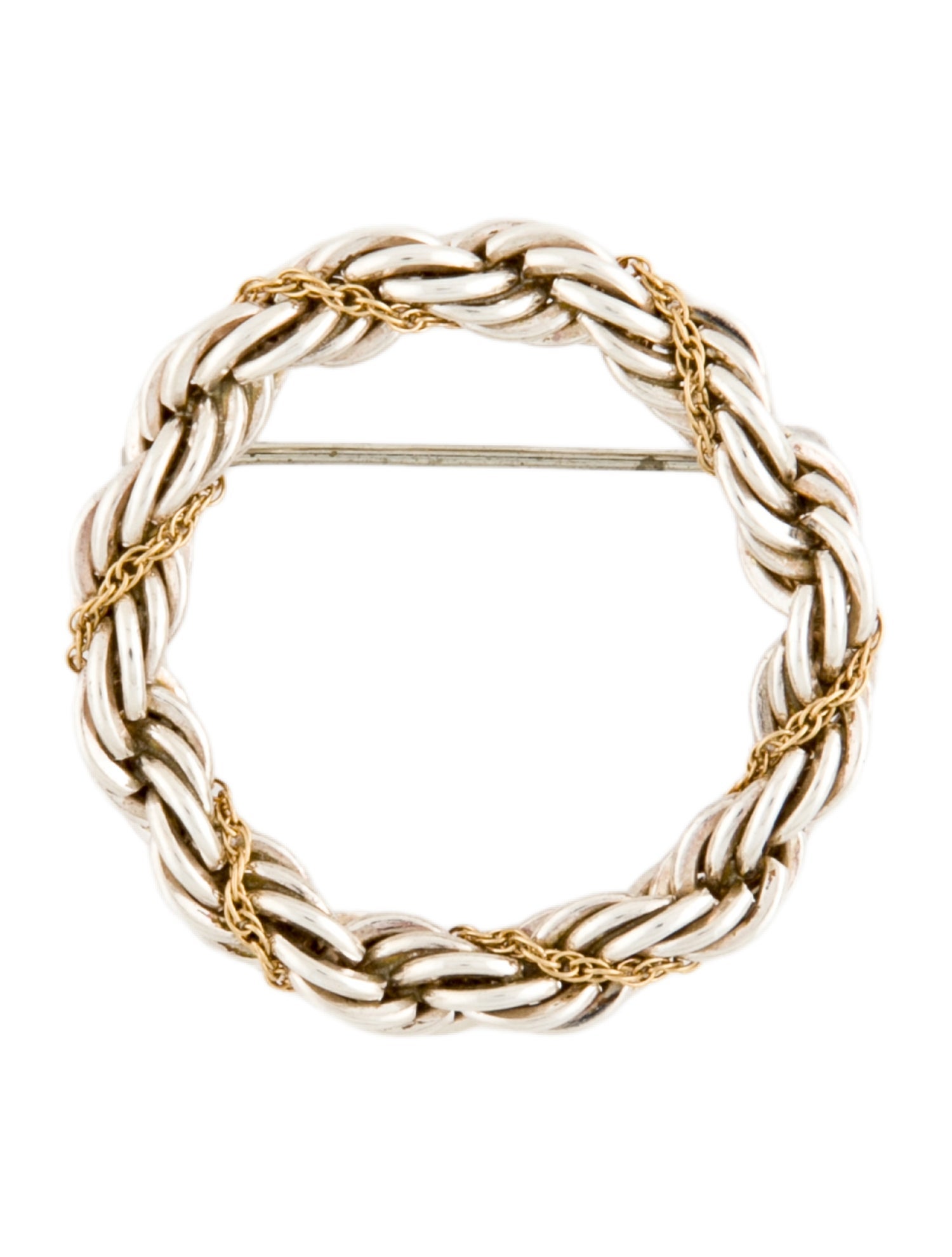 Tiffany & Co. Two-Tone Twisted Rope Circle Wreath Brooch
