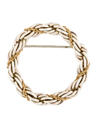 Tiffany & Co. Two-Tone Twisted Rope Circle Wreath Brooch