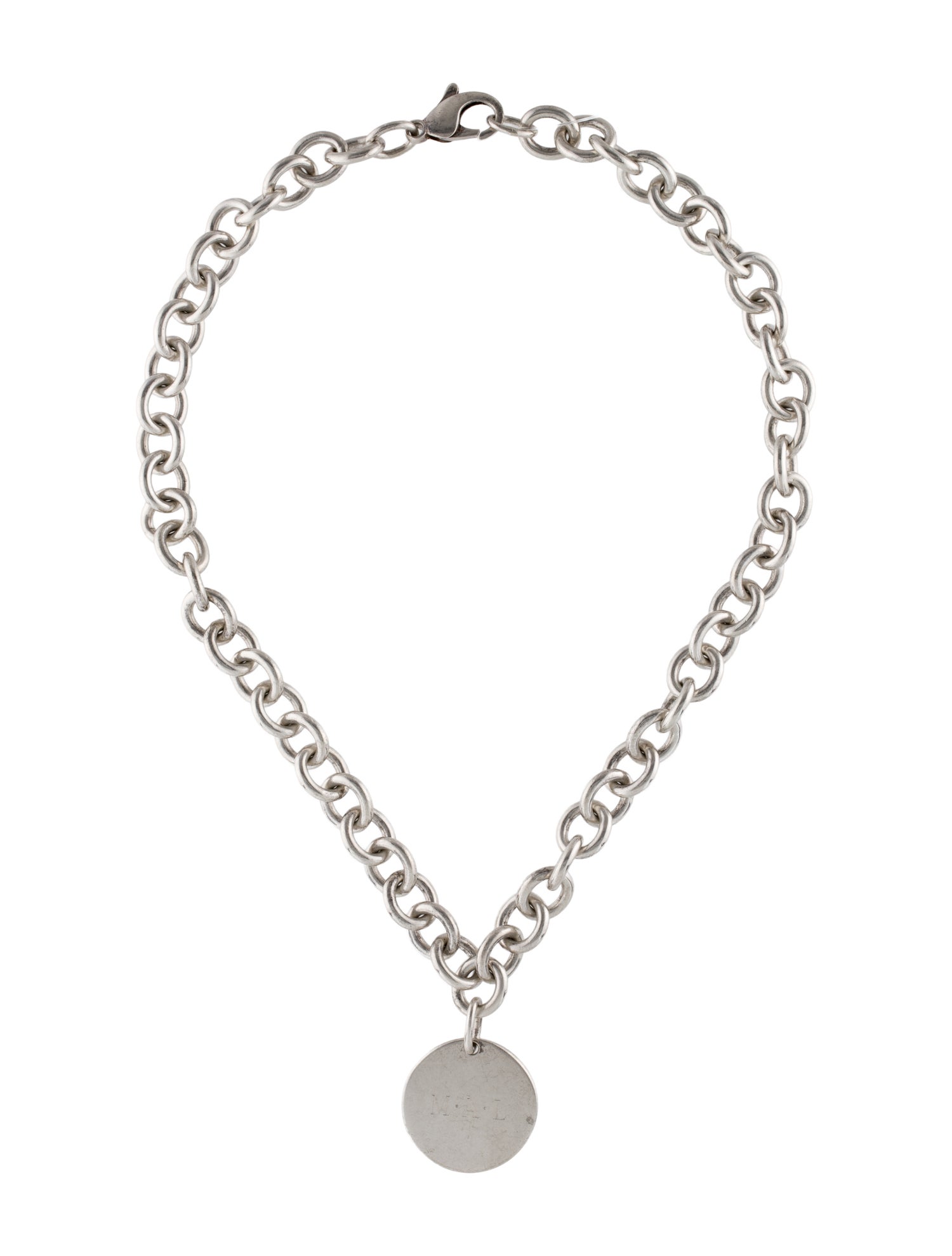 Tiffany & Co. Round Tag Pendant Necklace