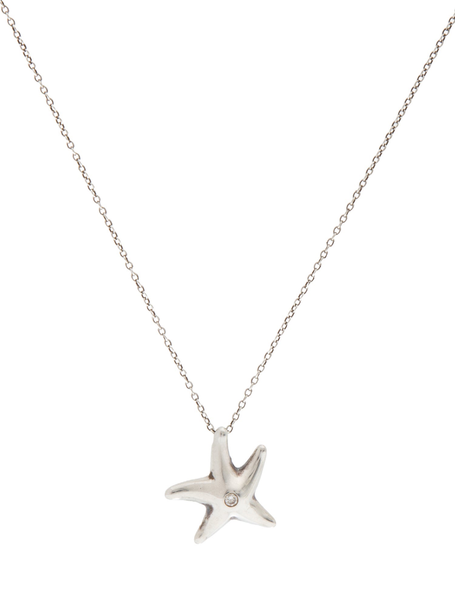 Tiffany & Co. Diamond Starfish Pendant Necklace