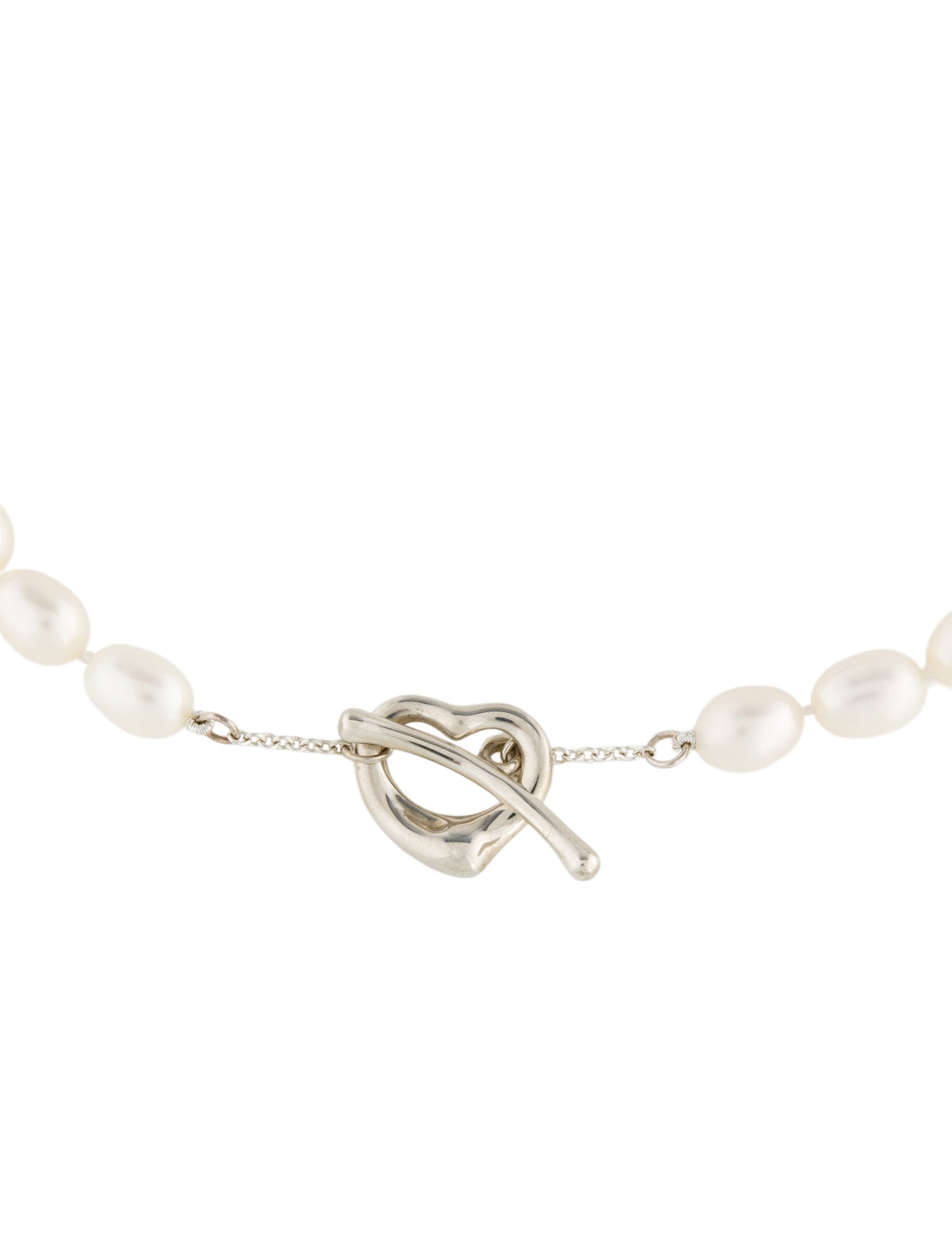 Tiffany & Co. Pearl Open Heart Toggle Necklace
