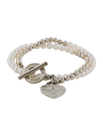 Tiffany & Co. Pearl & Diamond Wrap Bead Bracelet