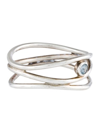 Tiffany & Co. Aquamarine Wave Three-Row Ring