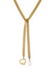 Tiffany & Co. 18K Pearl Open Heart Mesh Tie Necklace
