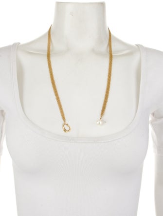 Tiffany & Co. 18K Pearl Open Heart Mesh Tie Necklace