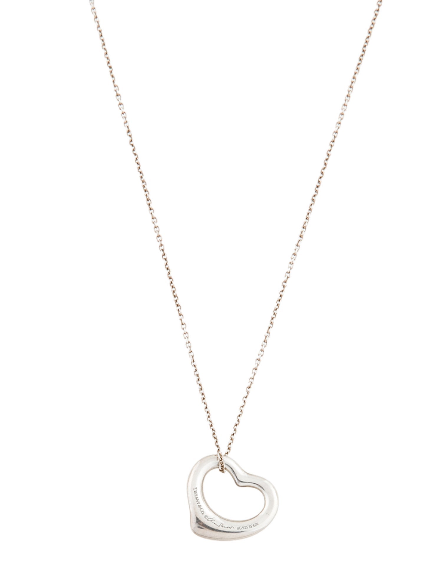 Tiffany & Co. Open Heart Pendant Necklace