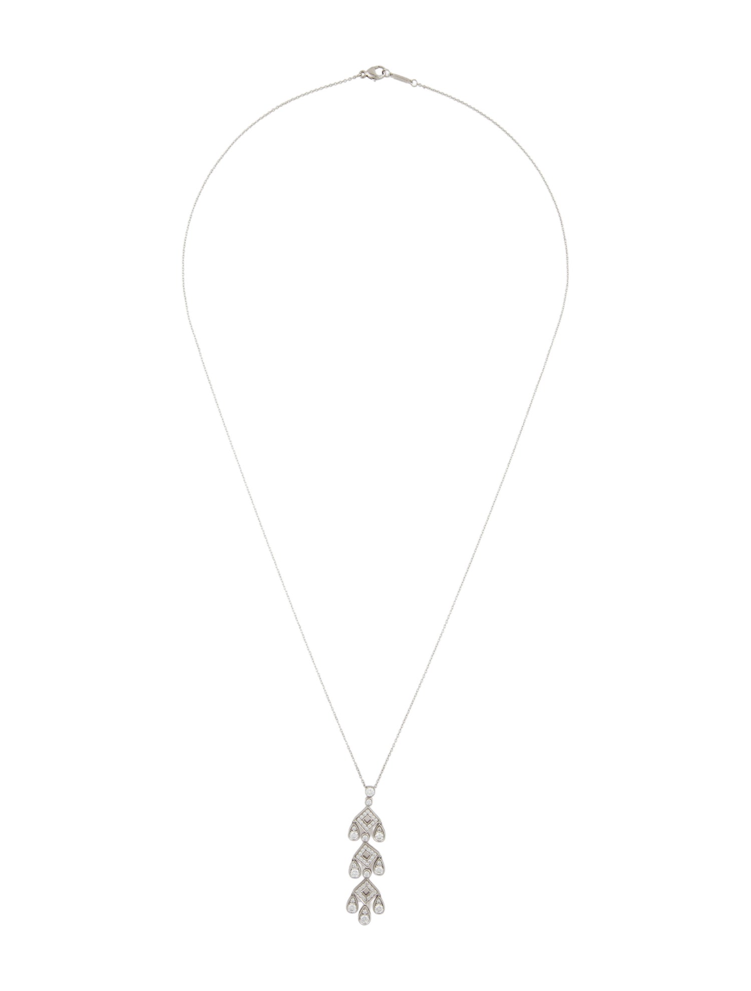 Tiffany & Co. Platinum Diamond Jazz Pagoda Pendant Necklace