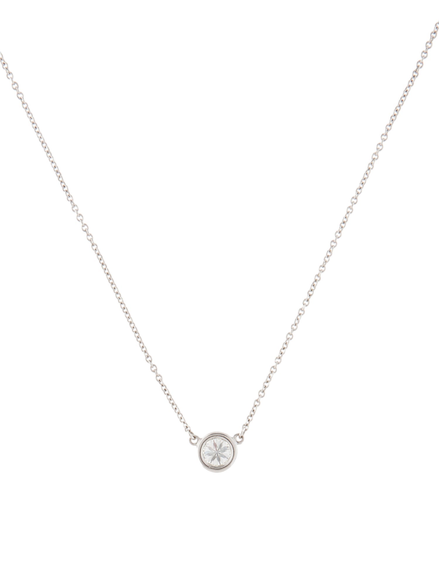 Tiffany & Co. Platinum Diamond Pendant Necklace