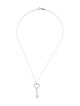 Tiffany & Co. Platinum Diamond Small Heart Key Pendant Necklace