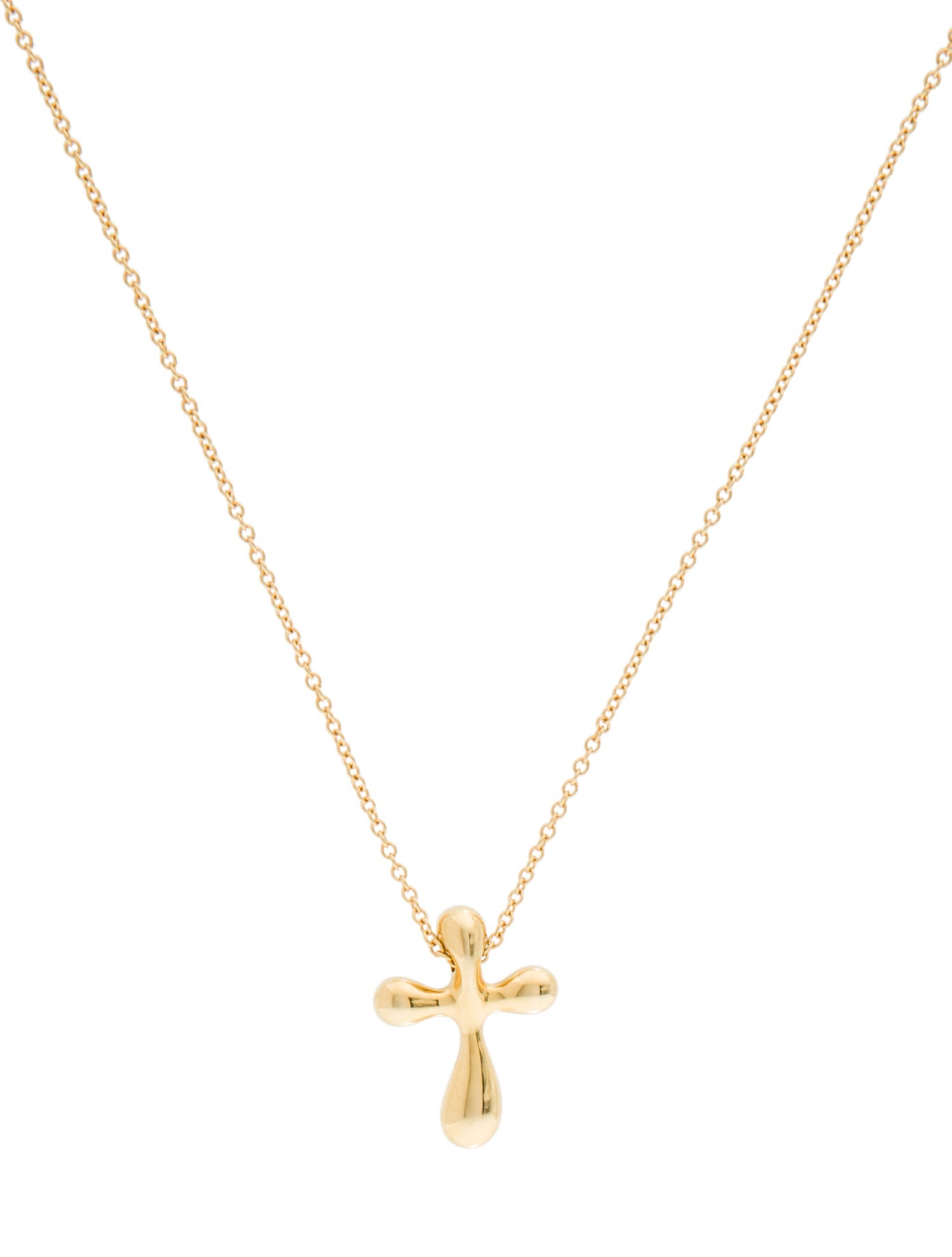 Tiffany & Co. 18K Cross Pendant Necklace