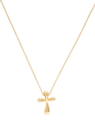 Tiffany & Co. 18K Cross Pendant Necklace
