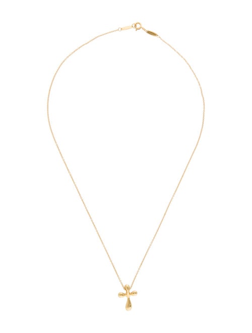 Tiffany & Co. 18K Cross Pendant Necklace