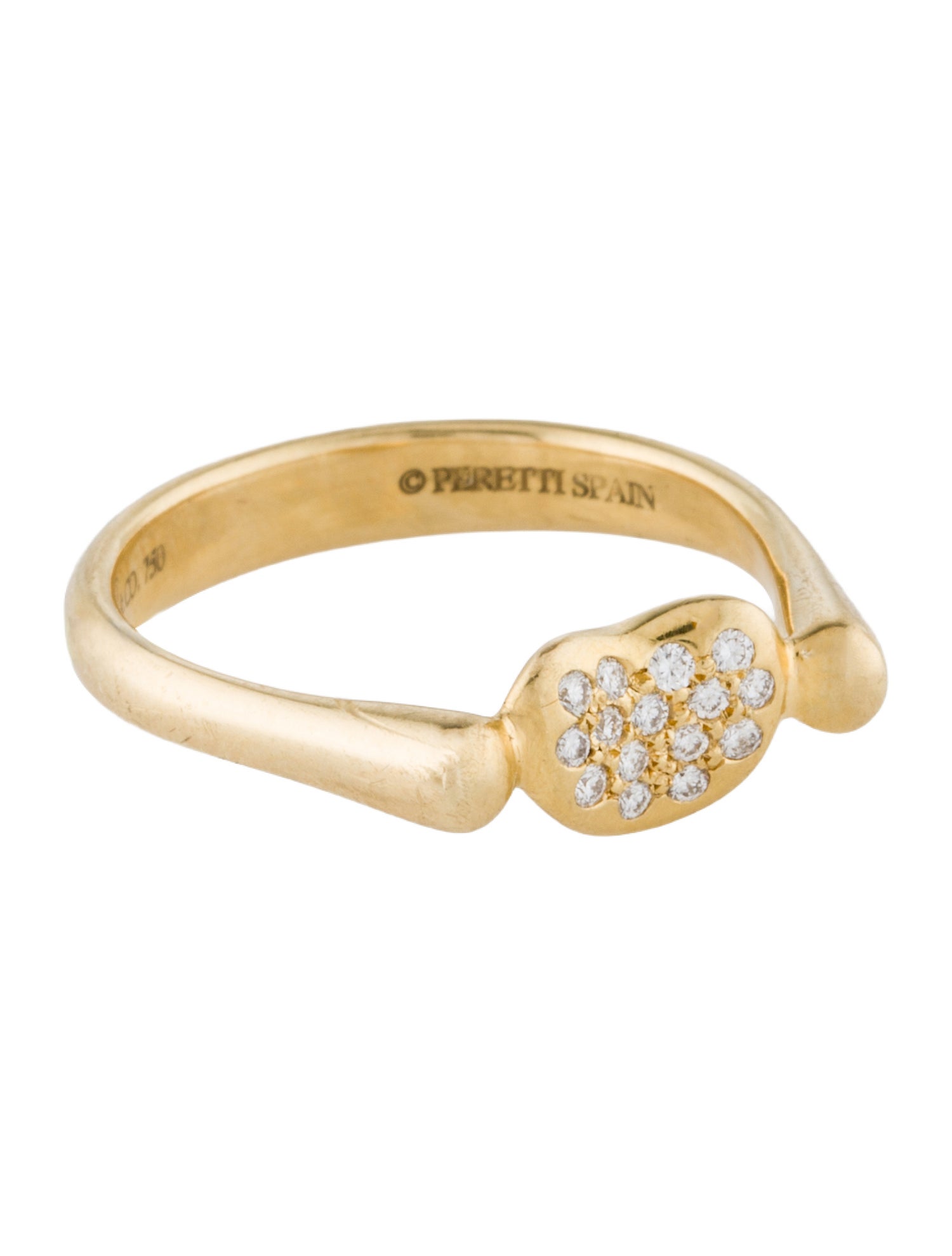 Tiffany & Co. Vintage 18K Diamond Bean Ring