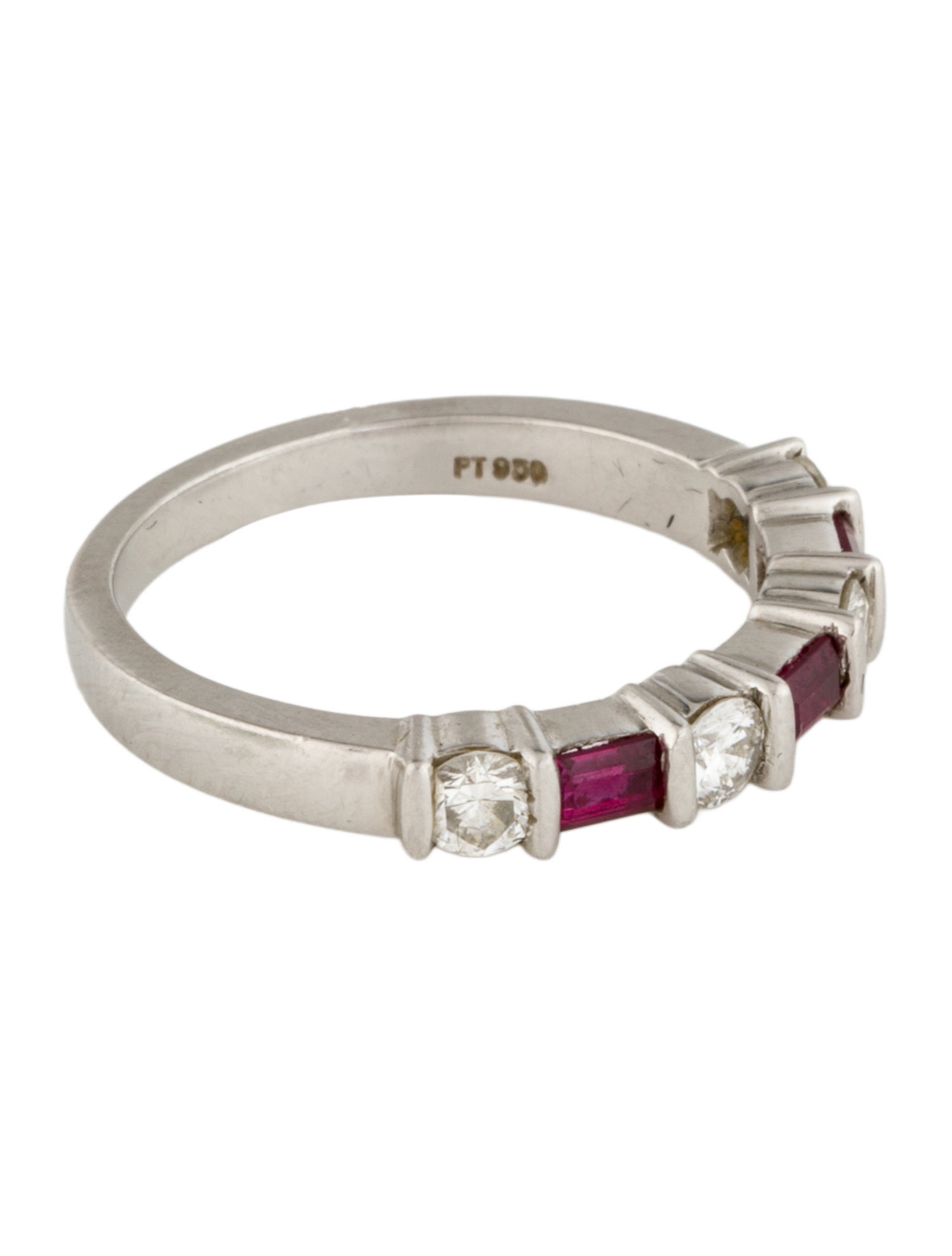 Tiffany & Co. Platinum Ruby & Diamond Band