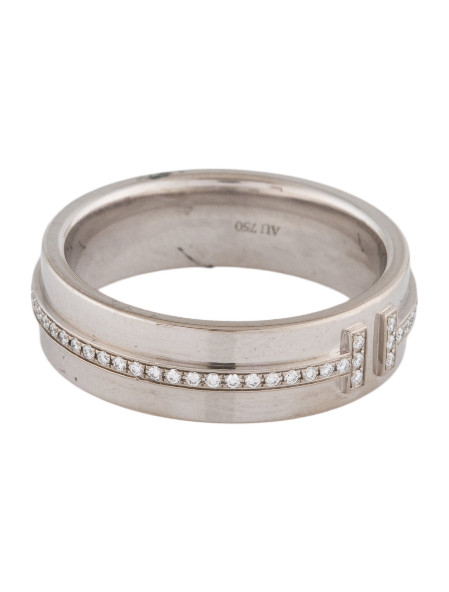 Tiffany & Co. 18K Diamond Tiffany T Narrow Ring