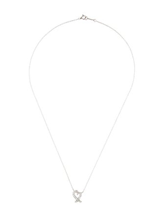 Tiffany & Co. Platinum Diamond Loving Heart Pendant Necklace
