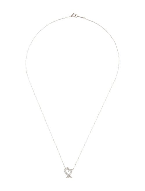 Tiffany & Co. Platinum Diamond Loving Heart Pendant Necklace