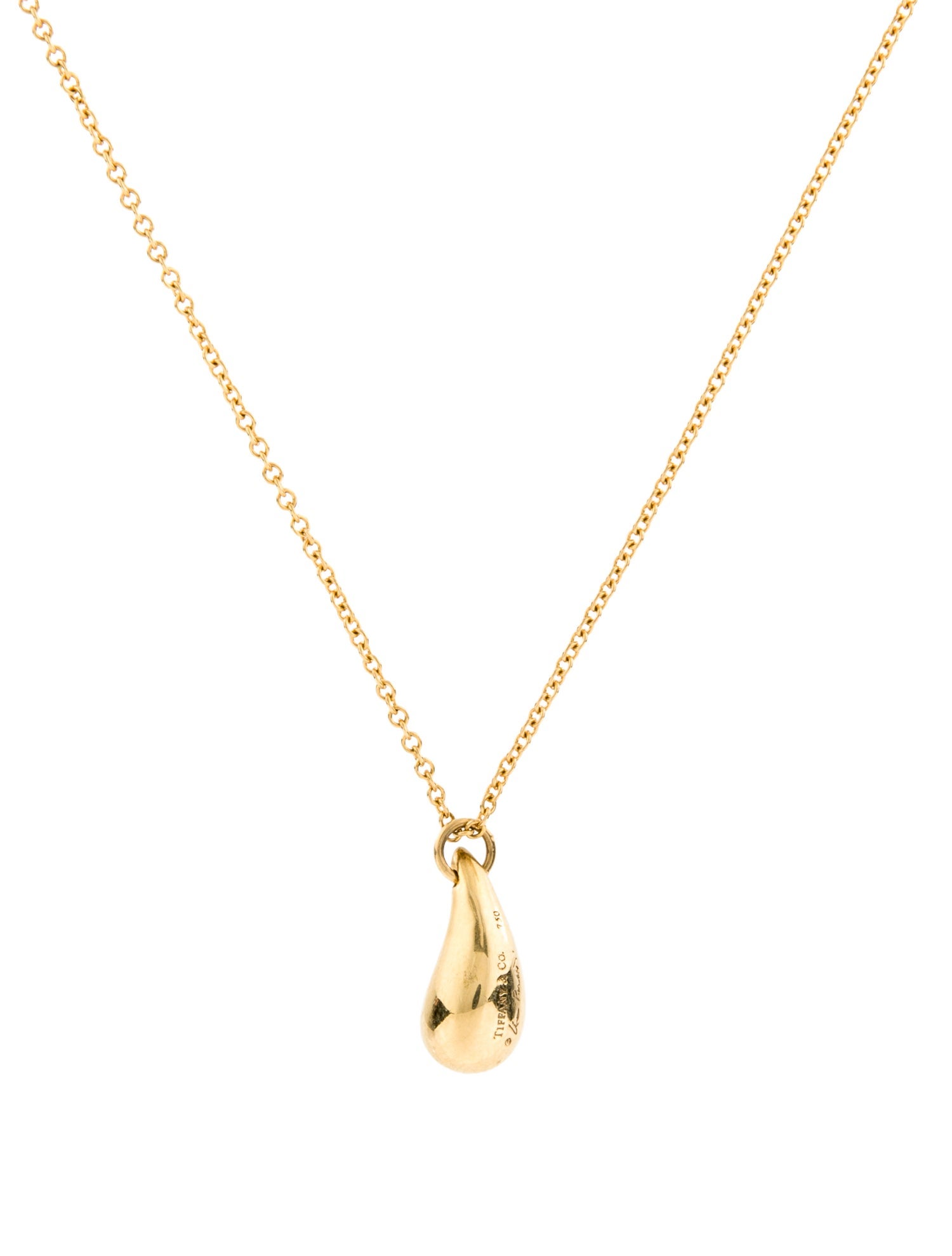 Tiffany & Co. 18K Teardrop Pendant Necklace