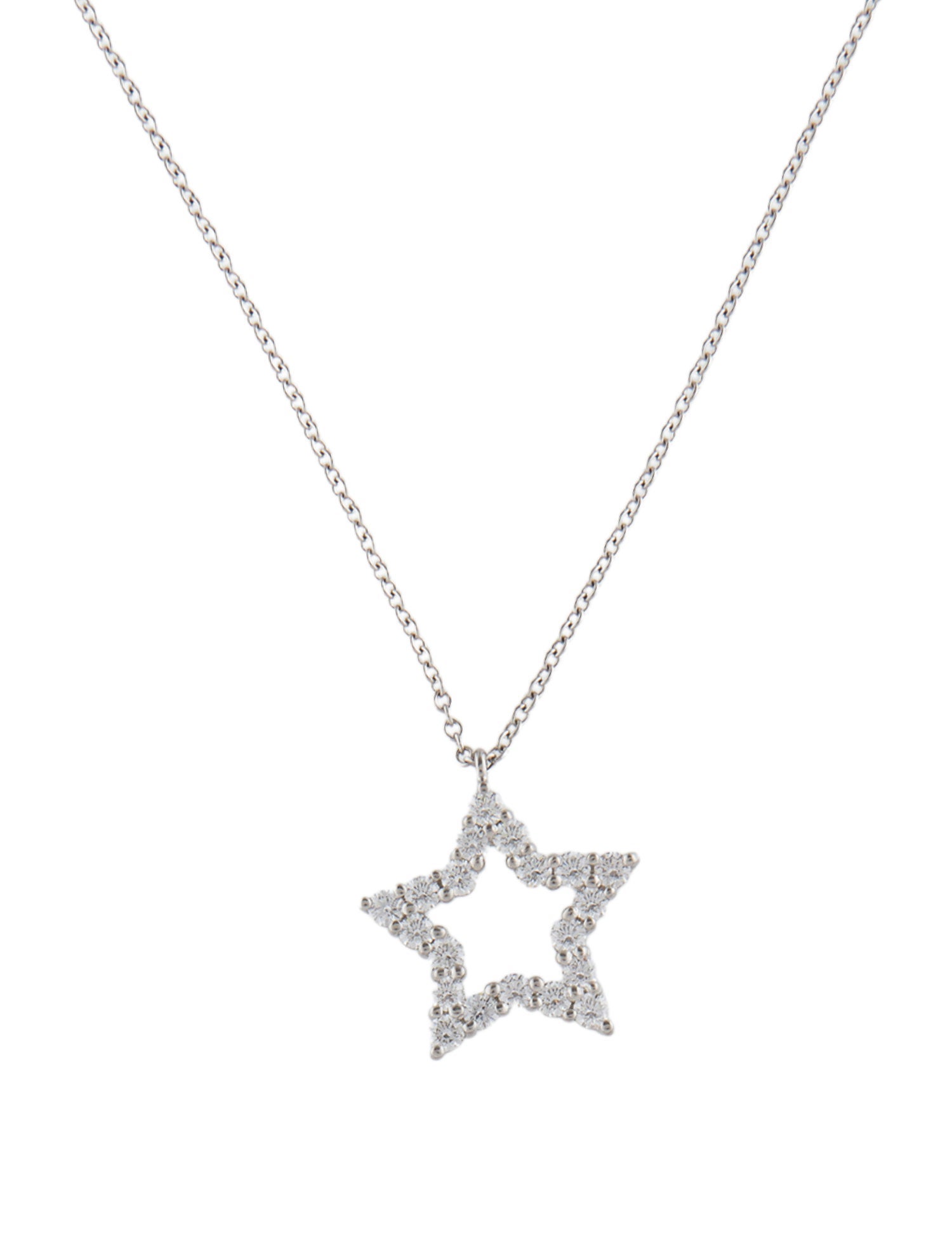 Tiffany & Co. Platinum Diamond Star Pendant Necklace