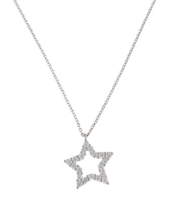Tiffany & Co. Platinum Diamond Star Pendant Necklace