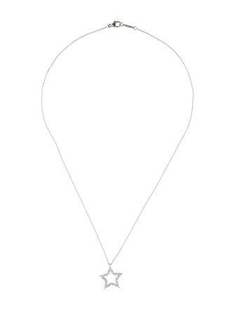 Tiffany & Co. Platinum Diamond Star Pendant Necklace