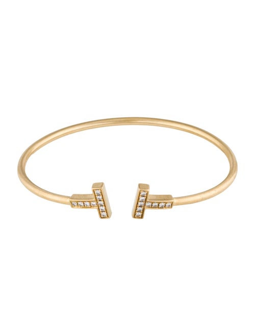 Tiffany & Co. 18K Diamond T Wire Cuff Bracelet