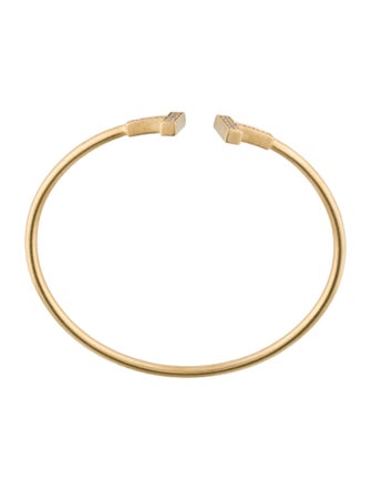 Tiffany & Co. 18K Diamond T Wire Cuff Bracelet