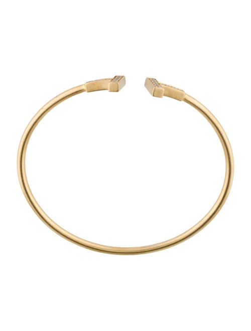Tiffany & Co. 18K Diamond T Wire Cuff Bracelet