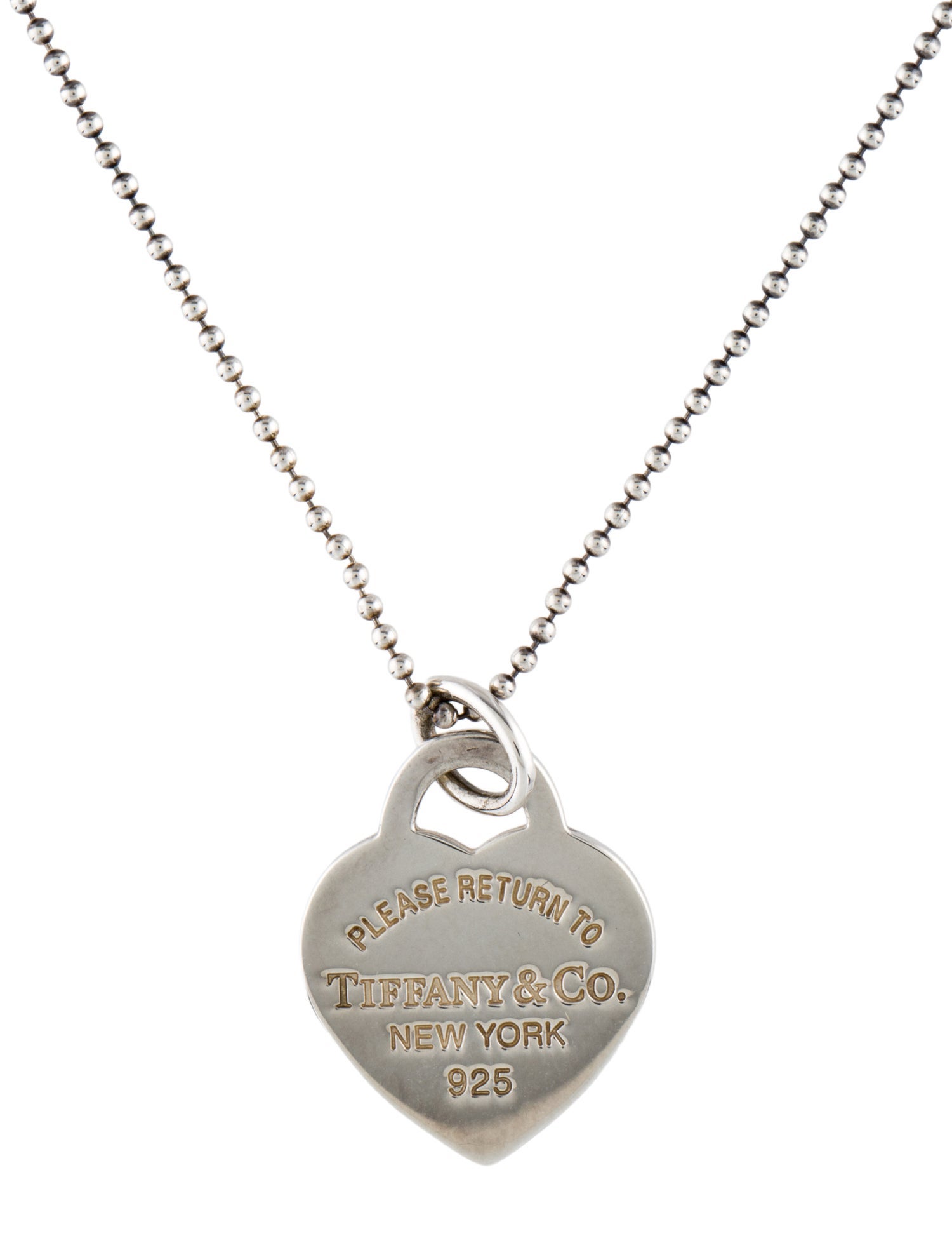 Tiffany & Co. Enamel Heart Tag Pendant Necklace