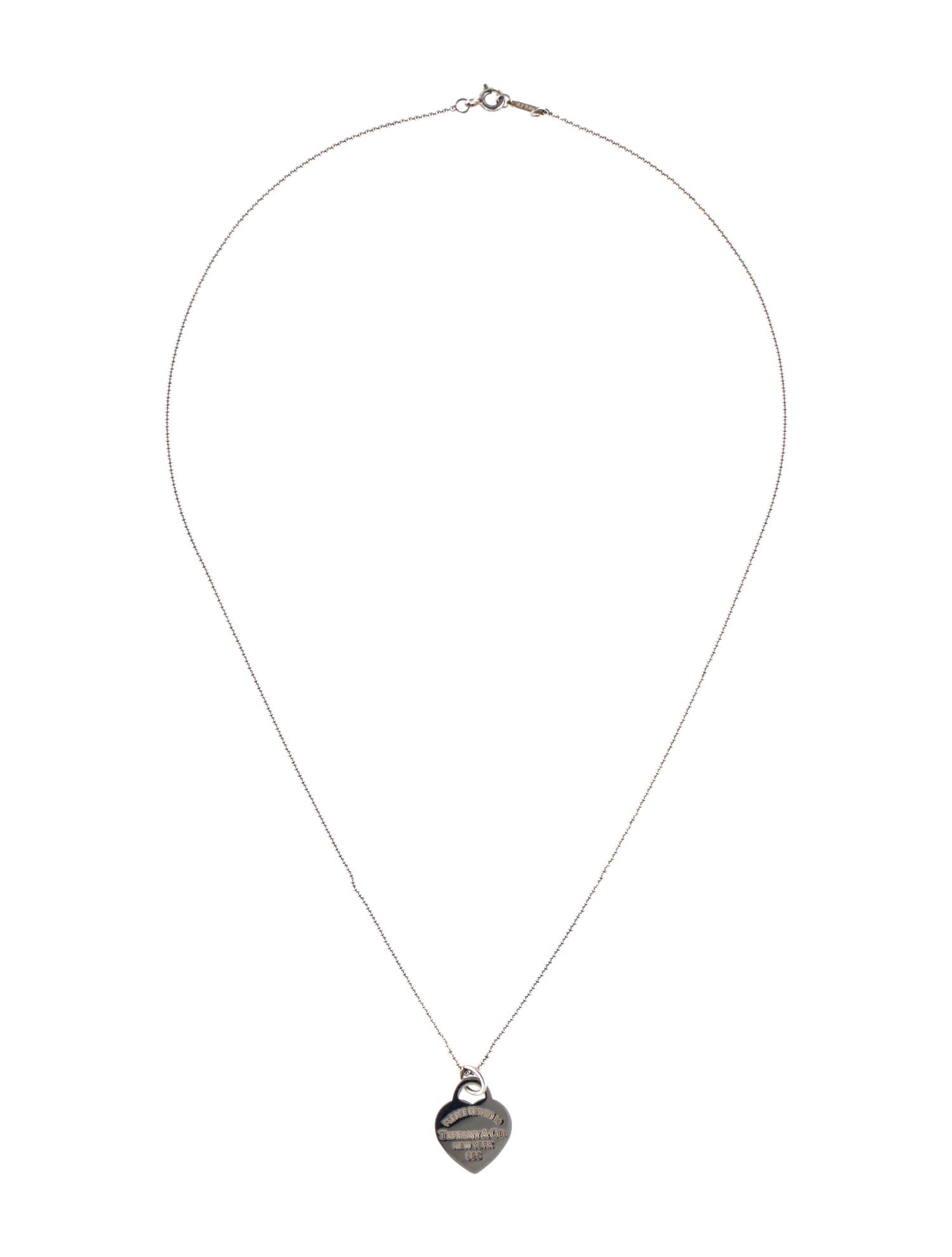 Tiffany & Co. Enamel Heart Tag Pendant Necklace