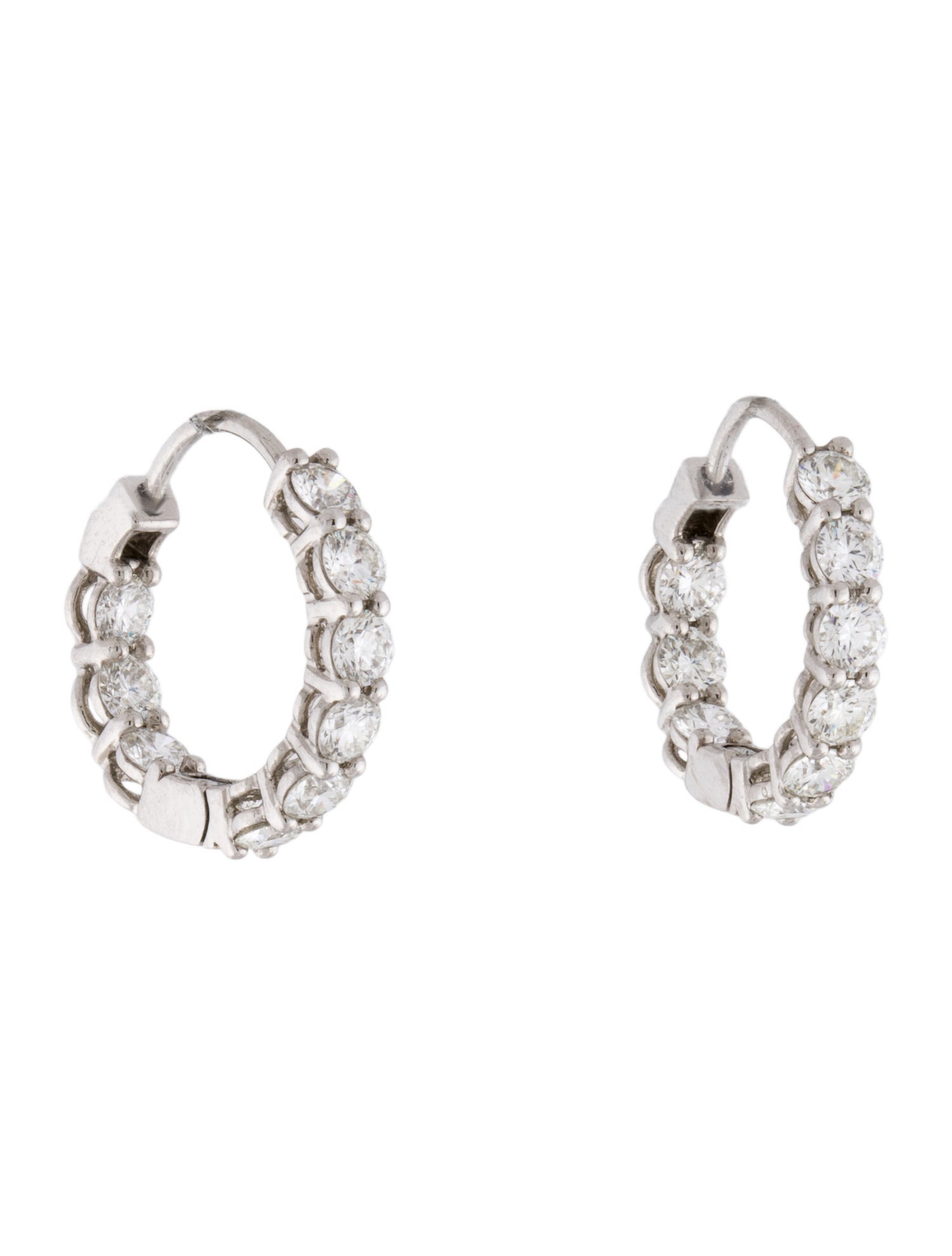 Tiffany & Co. Platinum Diamond Hoop Earrings