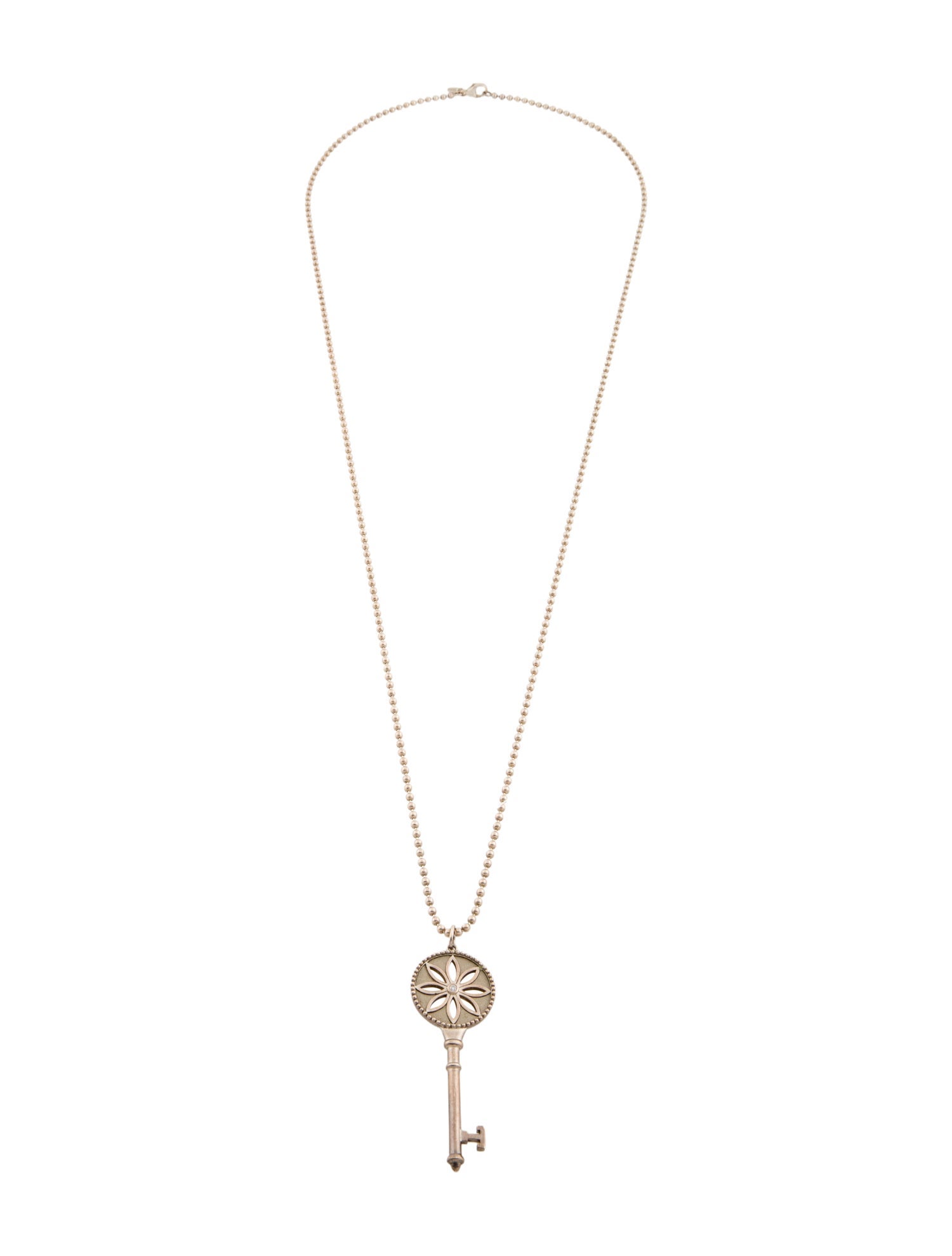 Tiffany & Co. Diamond XL Daisy Key Pendant Necklace