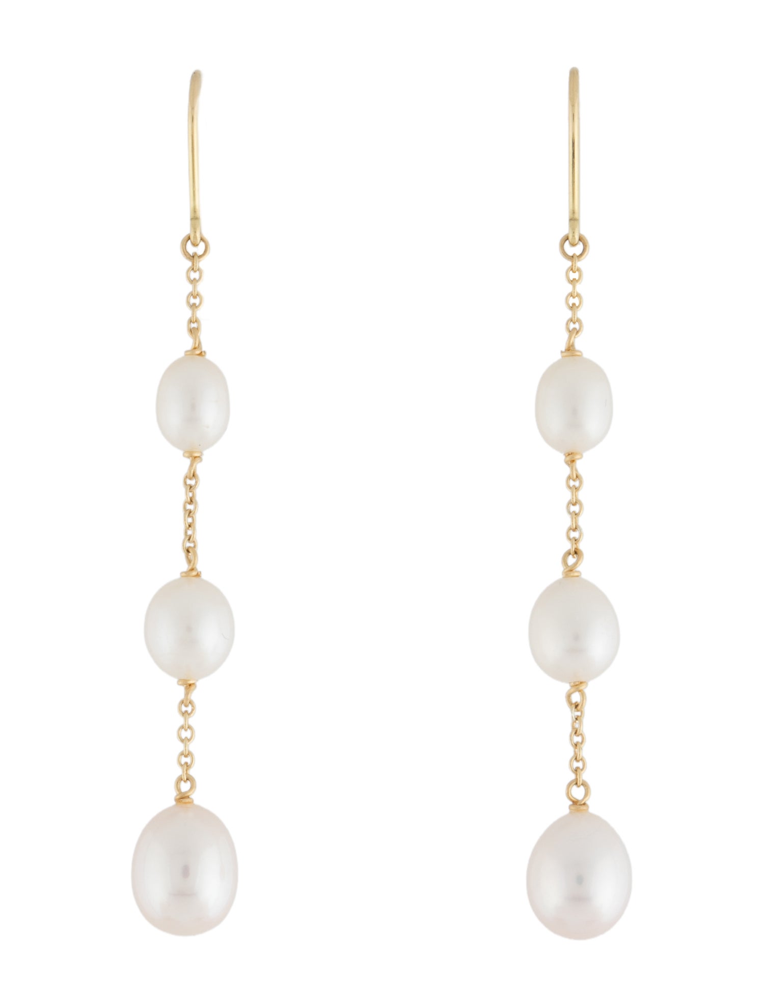 Tiffany & Co. 18K Pearls by the Yard Chain Drop Earrings