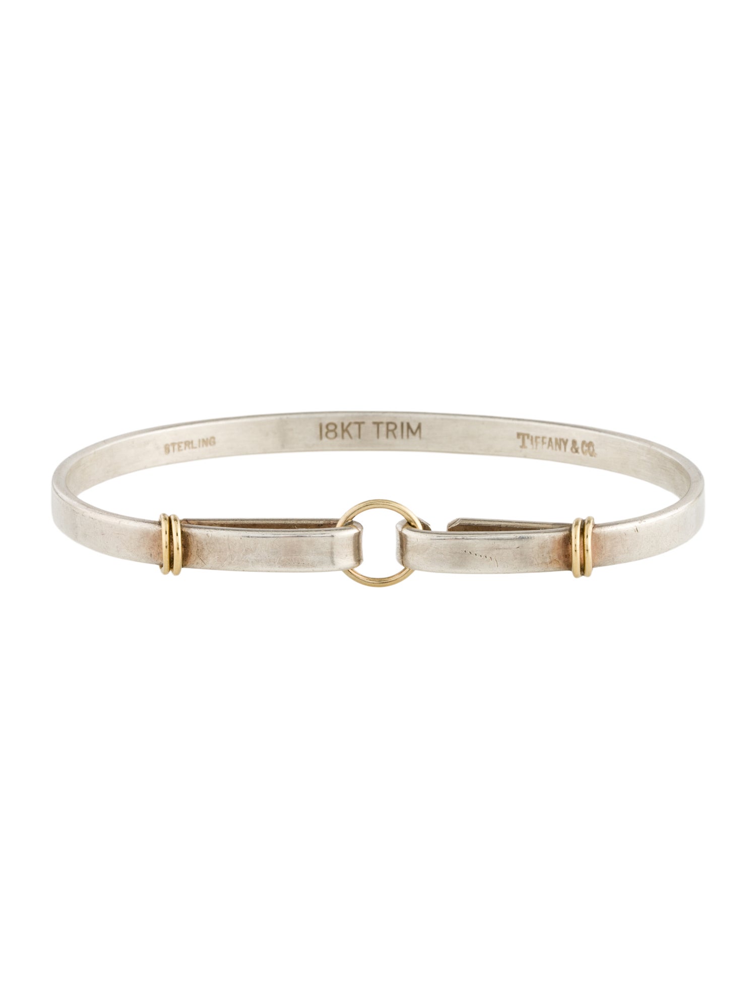 Tiffany & Co. Vintage Two-Tone Circle Hook Bangle Bracelet