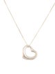 Tiffany & Co. Diamond Open Heart Pendant Necklace