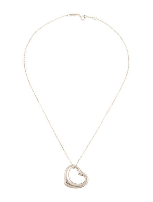 Tiffany & Co. Diamond Open Heart Pendant Necklace