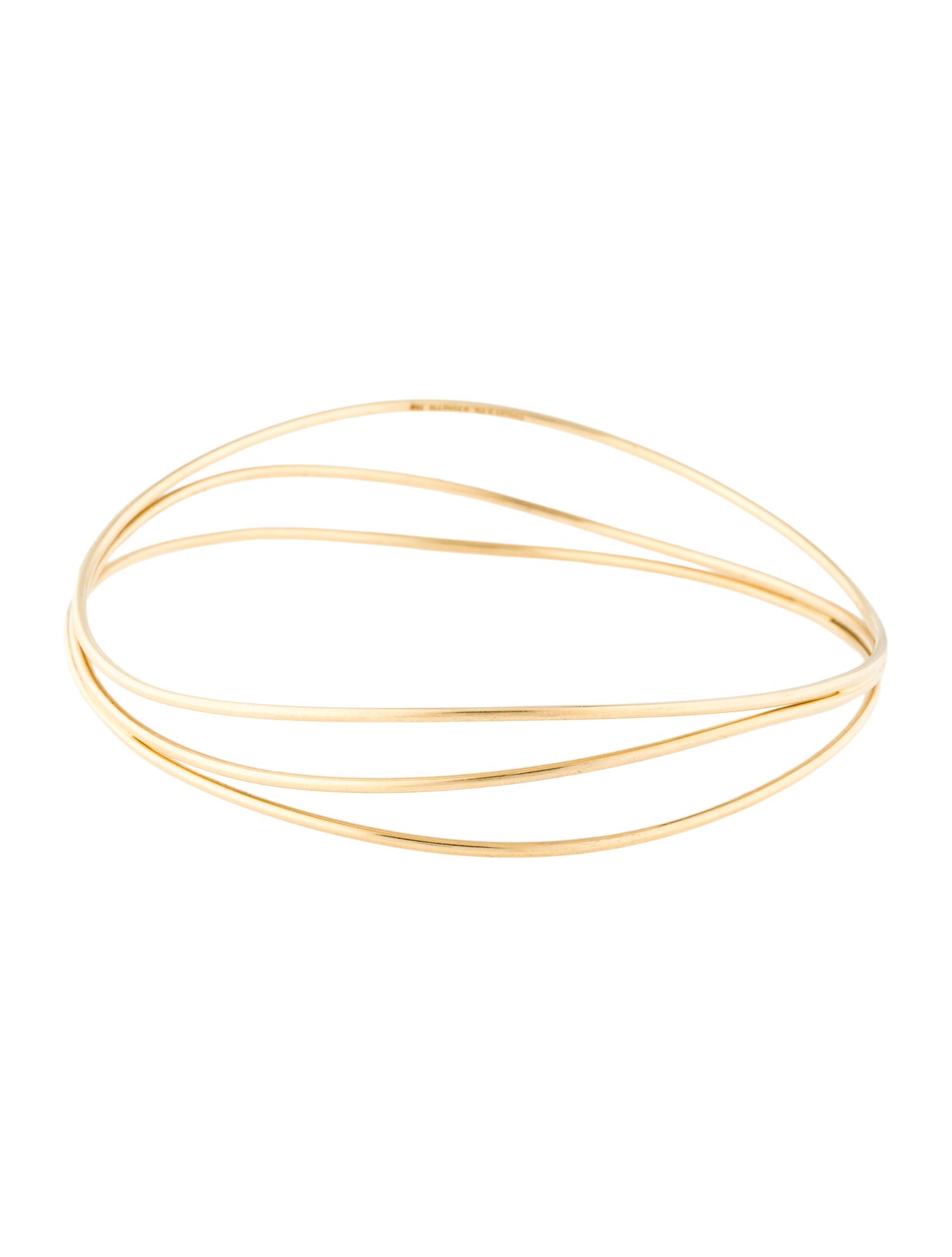 Tiffany & Co. Vintage 18K Wave Three-Row Bangle Bracelet