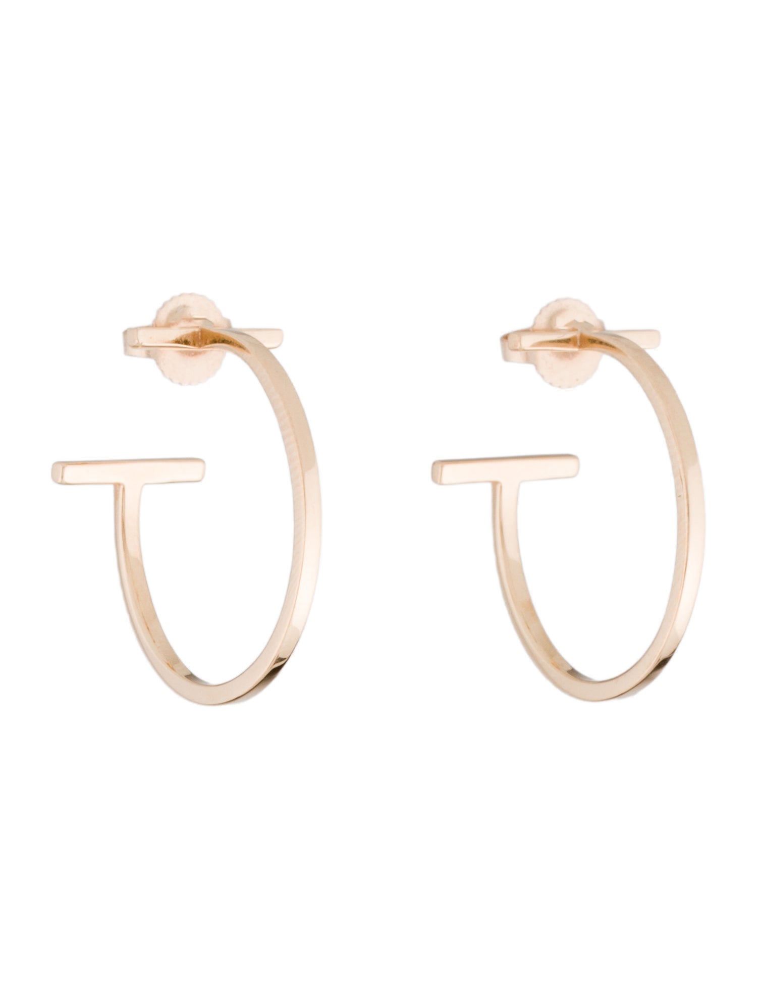 Tiffany & Co. 18K T Wire Medium Hoop Earrings