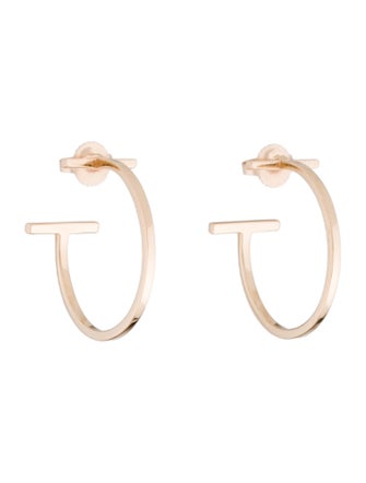 Tiffany & Co. 18K T Wire Medium Hoop Earrings