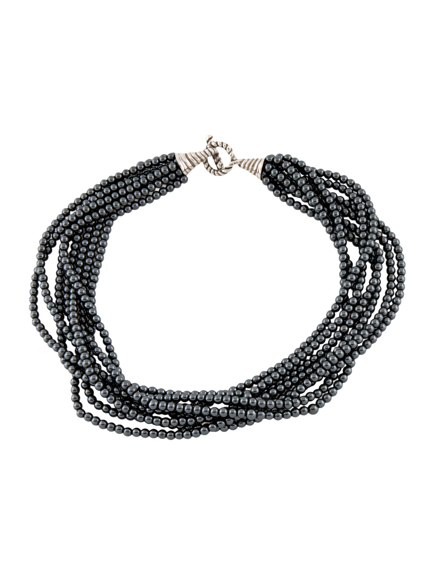 Tiffany & Co. Hematine Bead Multi-Strand Collar Necklace