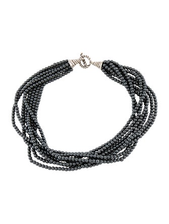 Tiffany & Co. Hematine Bead Multi-Strand Collar Necklace